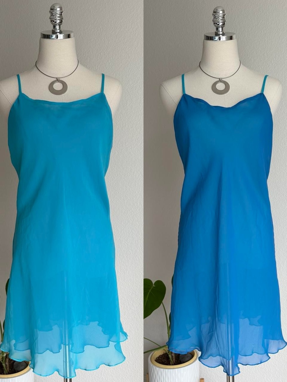 Vintage Jones New York Women’s Reversible Slip Dress - Teal Blue